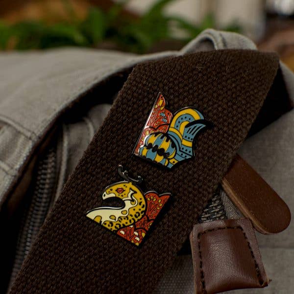Glatisant Knight and Beast Enamel Pin Set