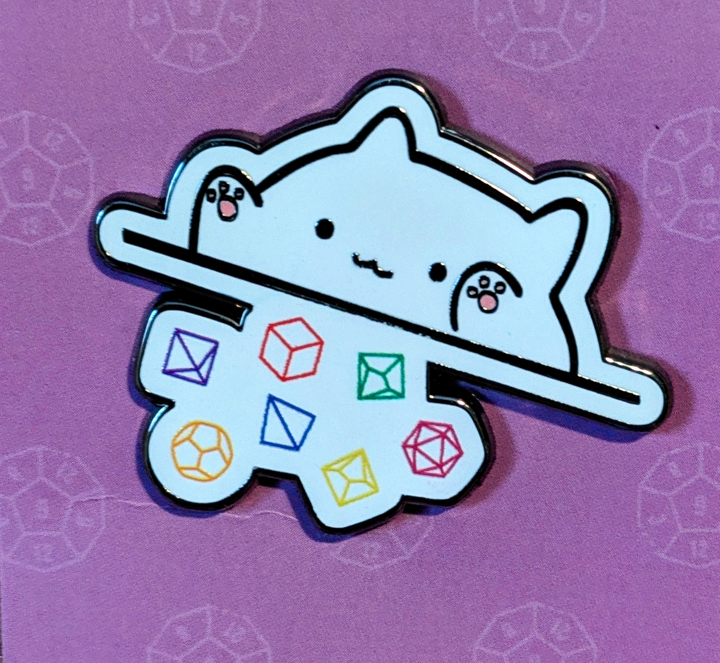 MGC 1.5" Hard Enamel Pin | Bongo Cat Dice