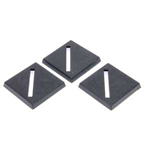 Black 25MM Square Slotted Bases | 50 Count