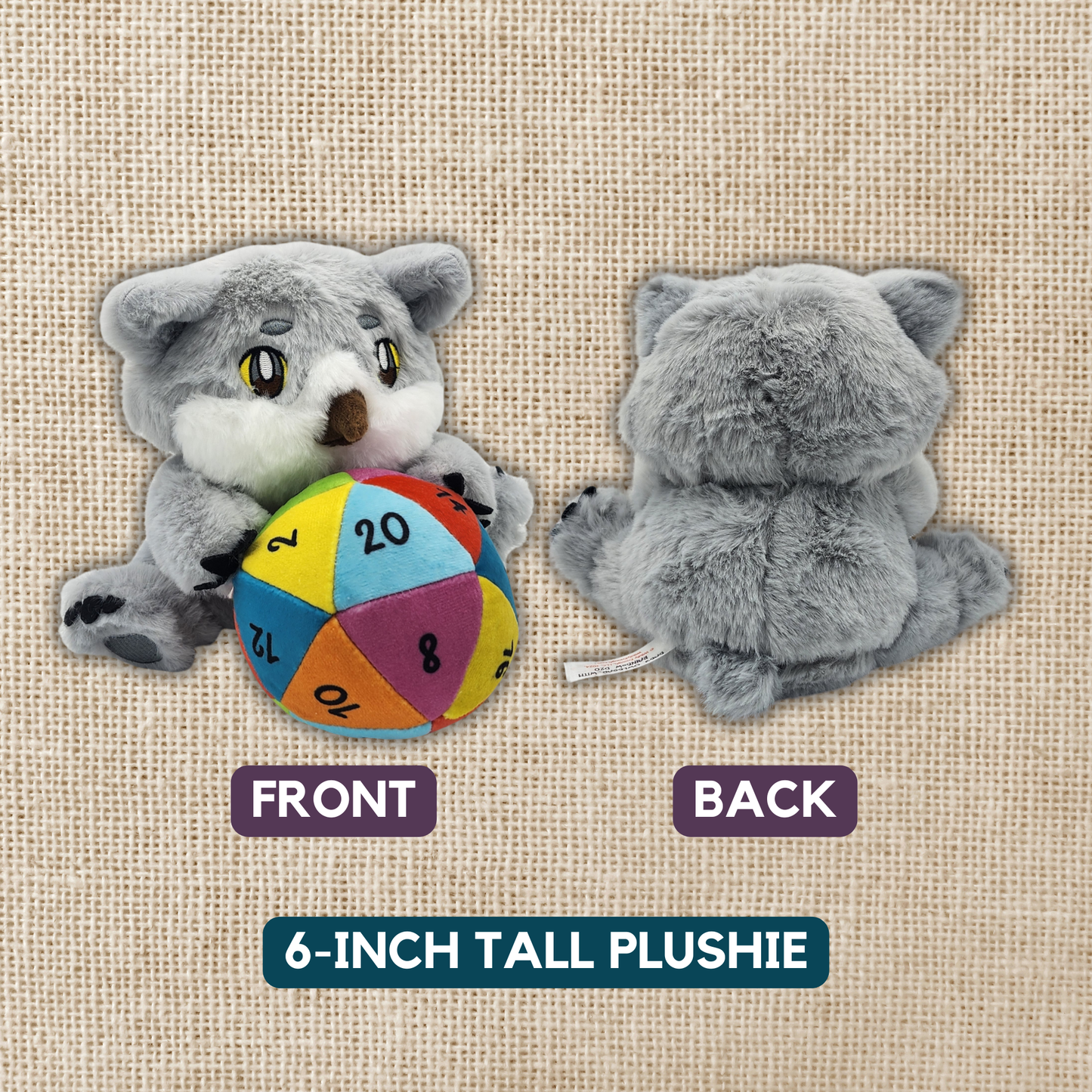 Owlbear with Rainbow D20 Plushie