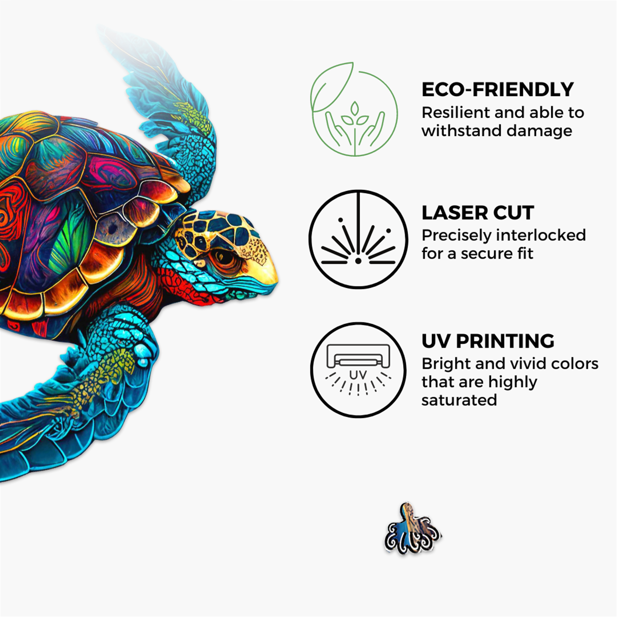 Crafthub Wooden Jigsaw A5 Puzzle | Turtle