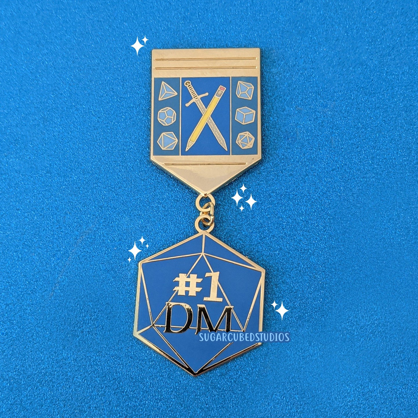 D&D Dangle Enamel Pin | Number 1 DM