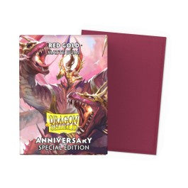 DRAGON SHIELD: DUAL MATTE: RED & GOLD TWENTY-FIFTH ANNIVERSARY SLEEVES
