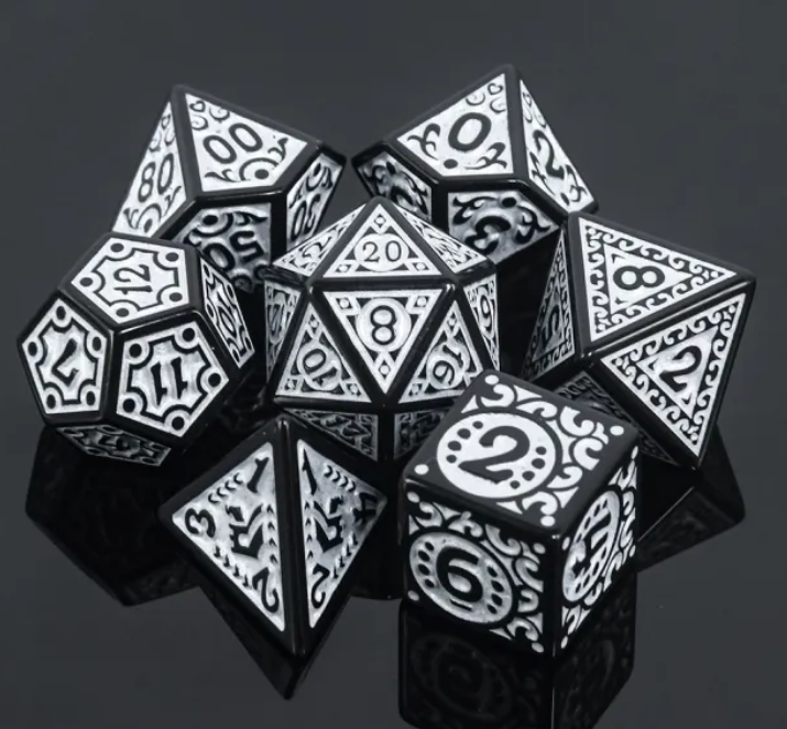 HD Opaque Standard Dice Set | Magic Flame (Silver)