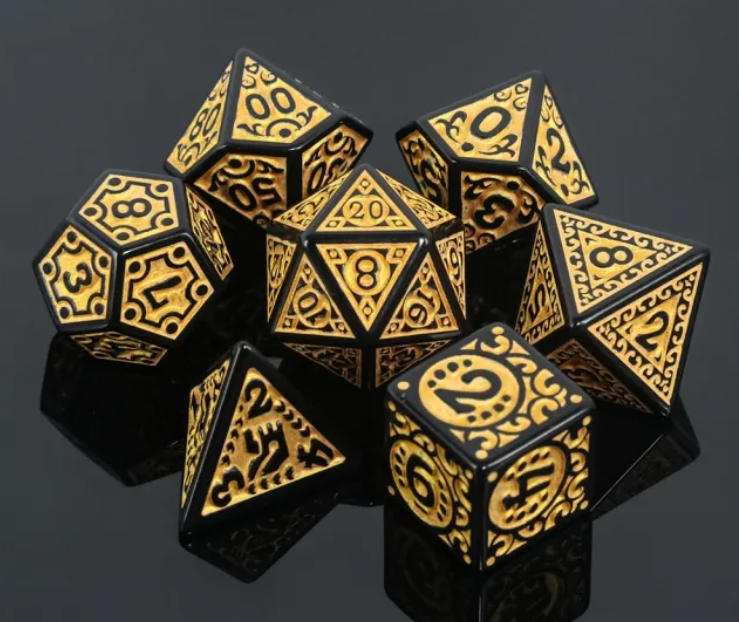 HD Opaque Standard Dice Set | Magic Flame (Gold)