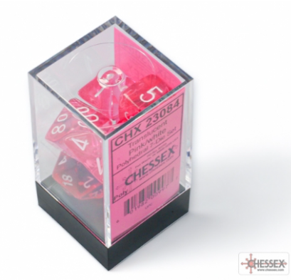 7DPoly Translucent Dice Set | Pink