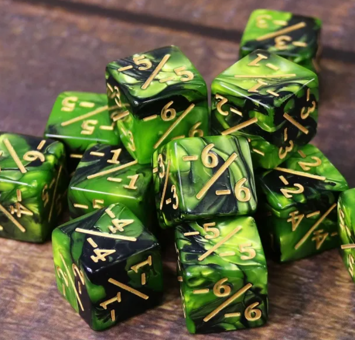HD MTG 12D6 Negative Counter Dice Set | Radioactive