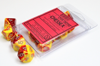 10D10 Gemini Series Dice Set | Red & Yellow