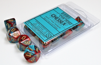 10D10 Gemini Series Dice Set | Red & Teal