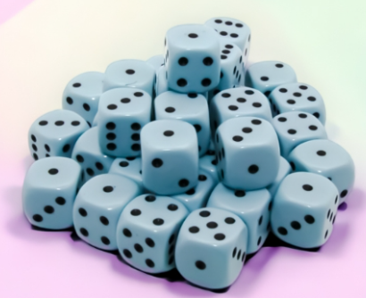 36D6 Opaque Dice Set | Pastel Blue