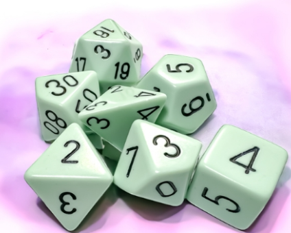 7DPoly Opaque Dice Set | Pastel Green