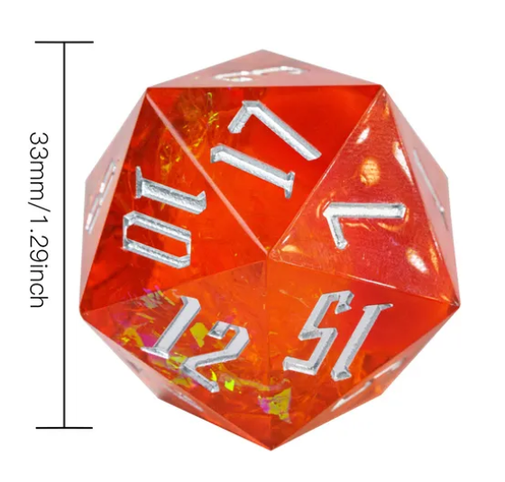 UD GIANT Resin Sharp Edge 33MM D20 | Carnelian