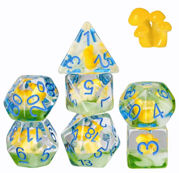 UD Floral Inclusion Standard Dice Set | Mushroom (Chanterelle)