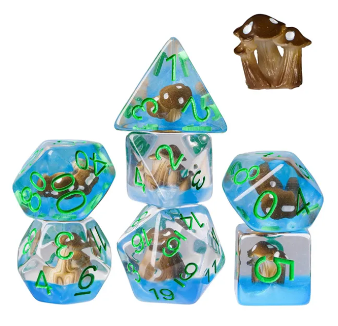 UD Floral Inclusion Standard Dice Set | Mushroom (Porcini)