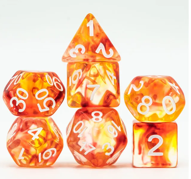 UD "Fighter" Transparent Swirl Standard Dice Set