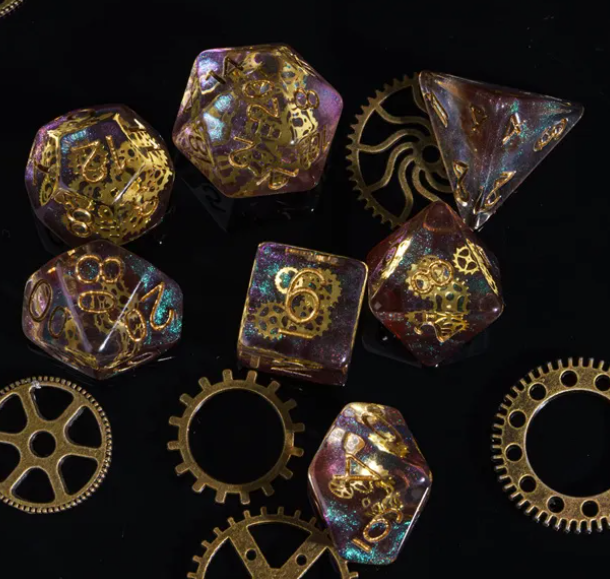 UD Object Inclusion Standard Dice Set | Gearwheel (Blue)