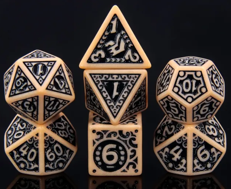 HD Opaque Standard Dice Set | Magic Flame (Tan)