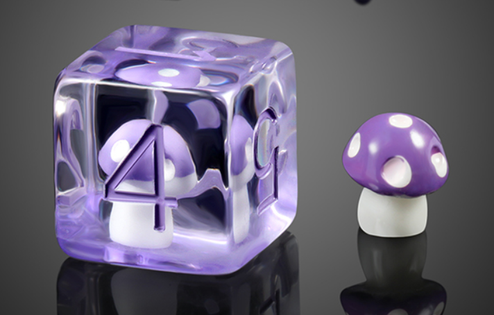 DH Floral Inclusion Standard Dice Set | Mushroom - Purple