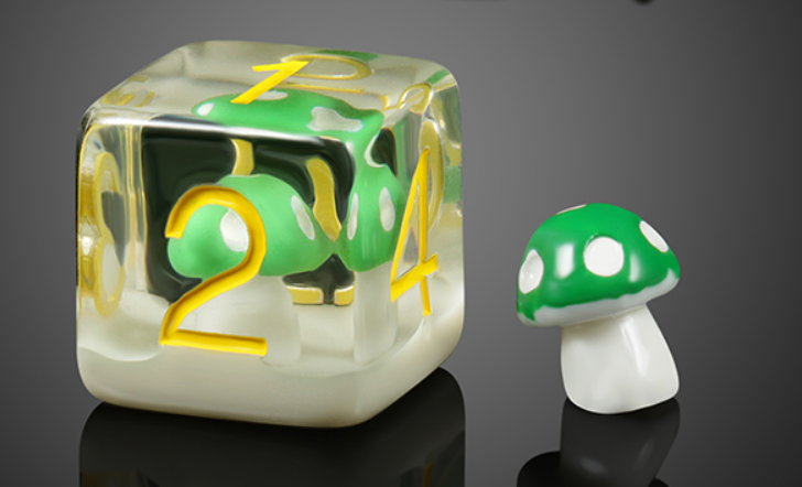 DH Floral Inclusion Standard Dice Set | Mushroom - Green