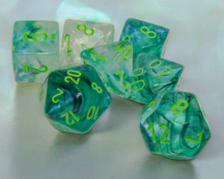 7DPoly Borealis Series Dice Set | Luminary Kelp