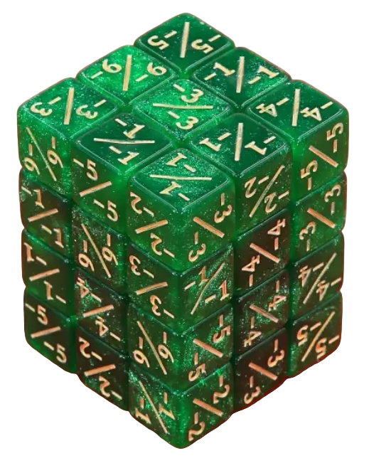 HD MTG 36D6 Negative Counter Dice Set | Poison