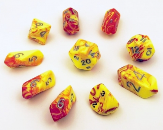 CYC 10pc. Hybrid Dice Set | Toxic Red & Yellow