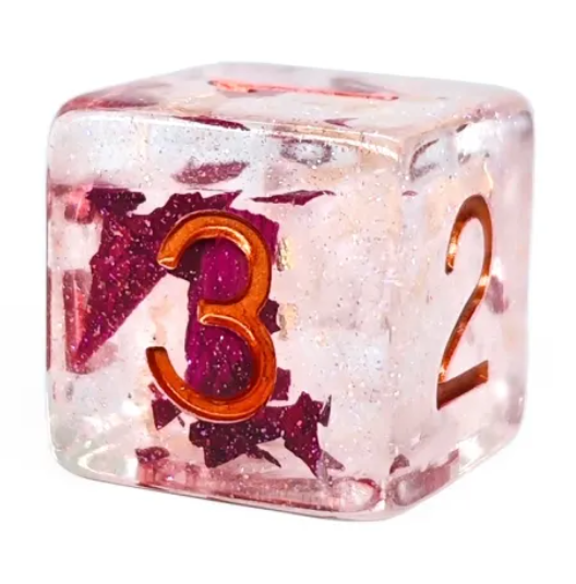 HS Floral Inclusion Standard Dice Set | Rose