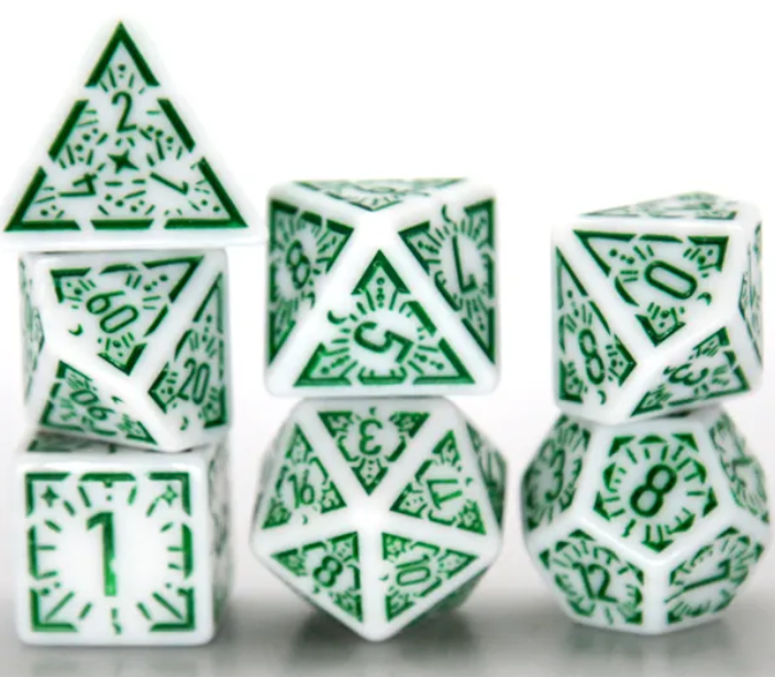 HS Opaque Standard Dice Set | Dawn Star - Green