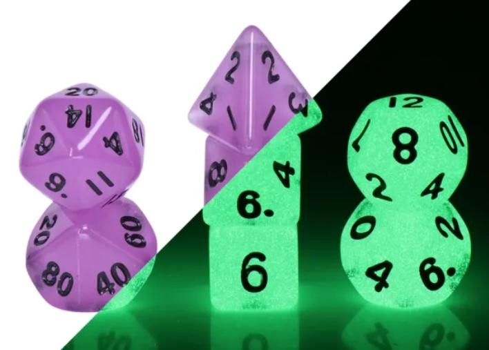 HD Mini Dice Set | Purple Glow