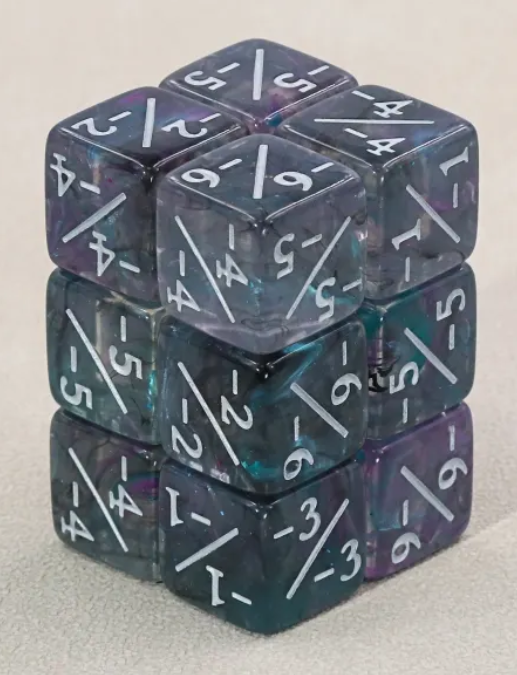 HD MTG 12D6 Negative Counter Dice Set | Necromancer