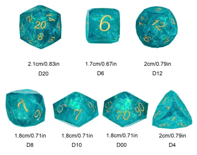 UD Faceted Resin Standard Dice Set | Poseidon's Boon