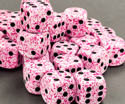 36D6 Speckled Dice Block | Pink