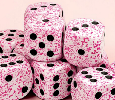 12D6 Speckled Dice Block | Pink