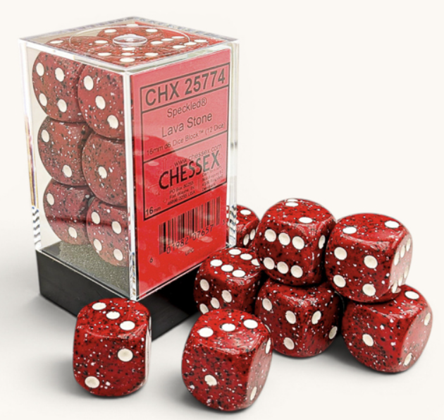 12D6 Speckled Dice Block | Lava