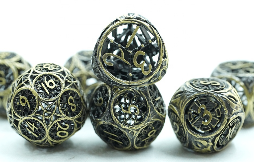YS Hollow Metal Standard Dice Set | Circles