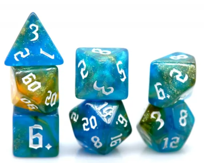 HS Gothic "Starry Night" Aurora Standard Dice Set
