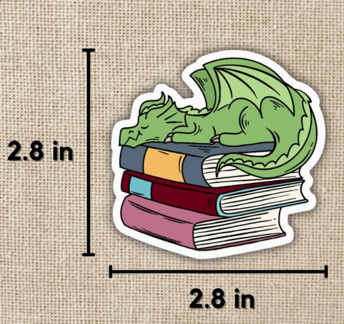 Sleepy Book Dragon Sticker