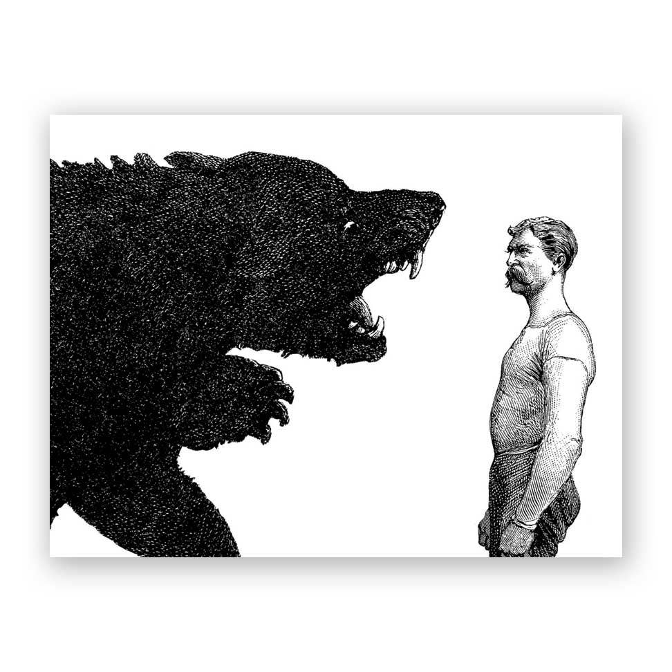 Birthday Card | Man VS Bear
