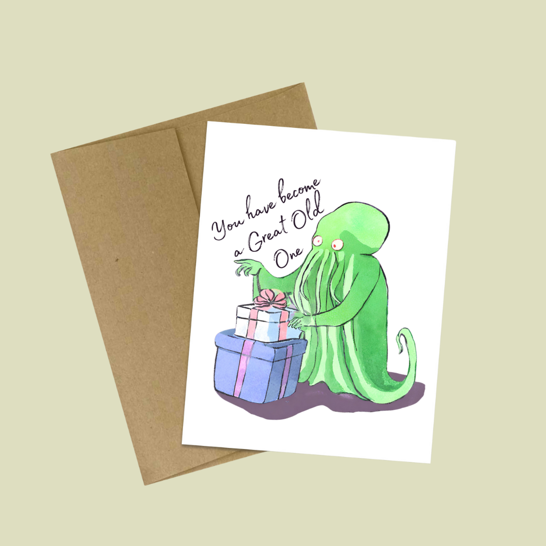 Cthulhu Great Old One Birthday Card