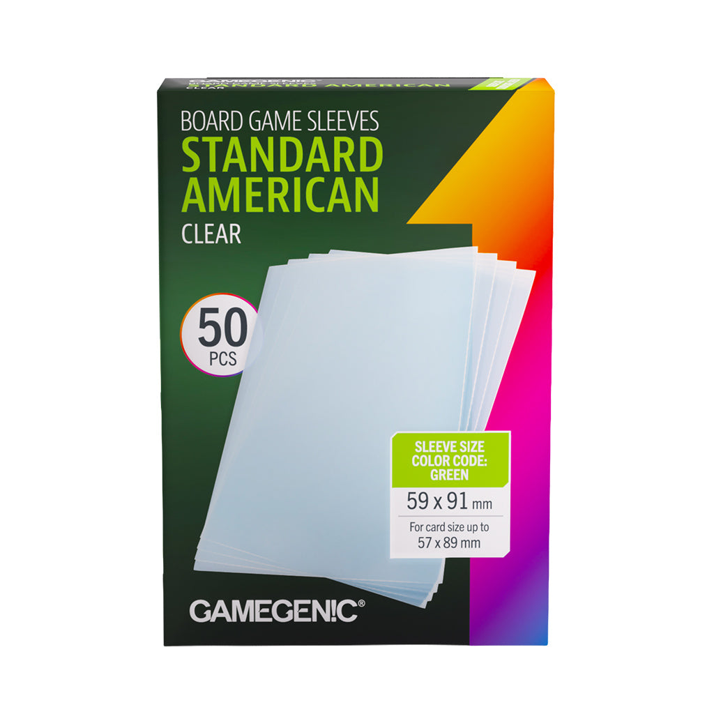 Board Game Sleeves Standard American Clear