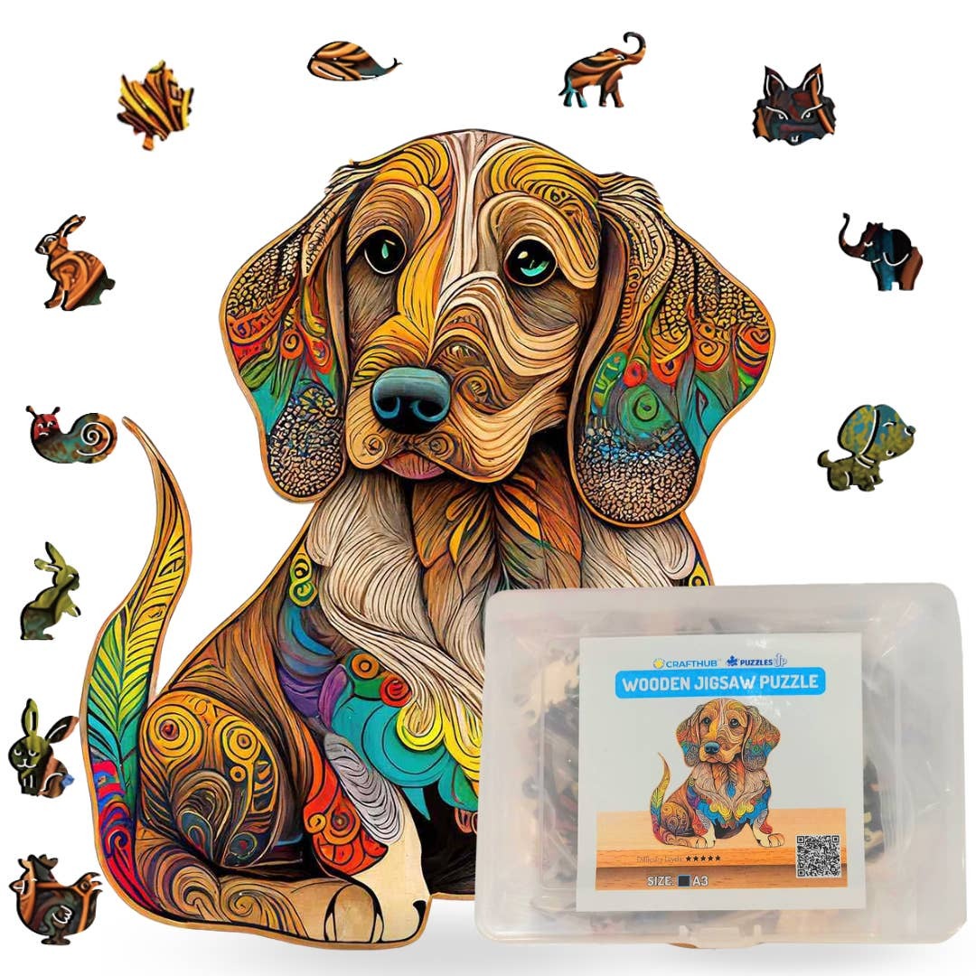Crafthub Wooden Jigsaw A5 Puzzle | Dog