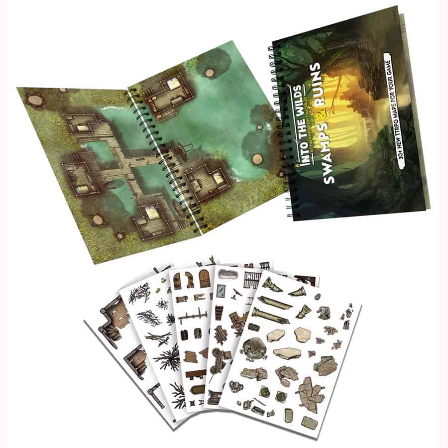 INTO THE WILDS: BATTLEMAP BOOKS: SWAMPS AND RUINS