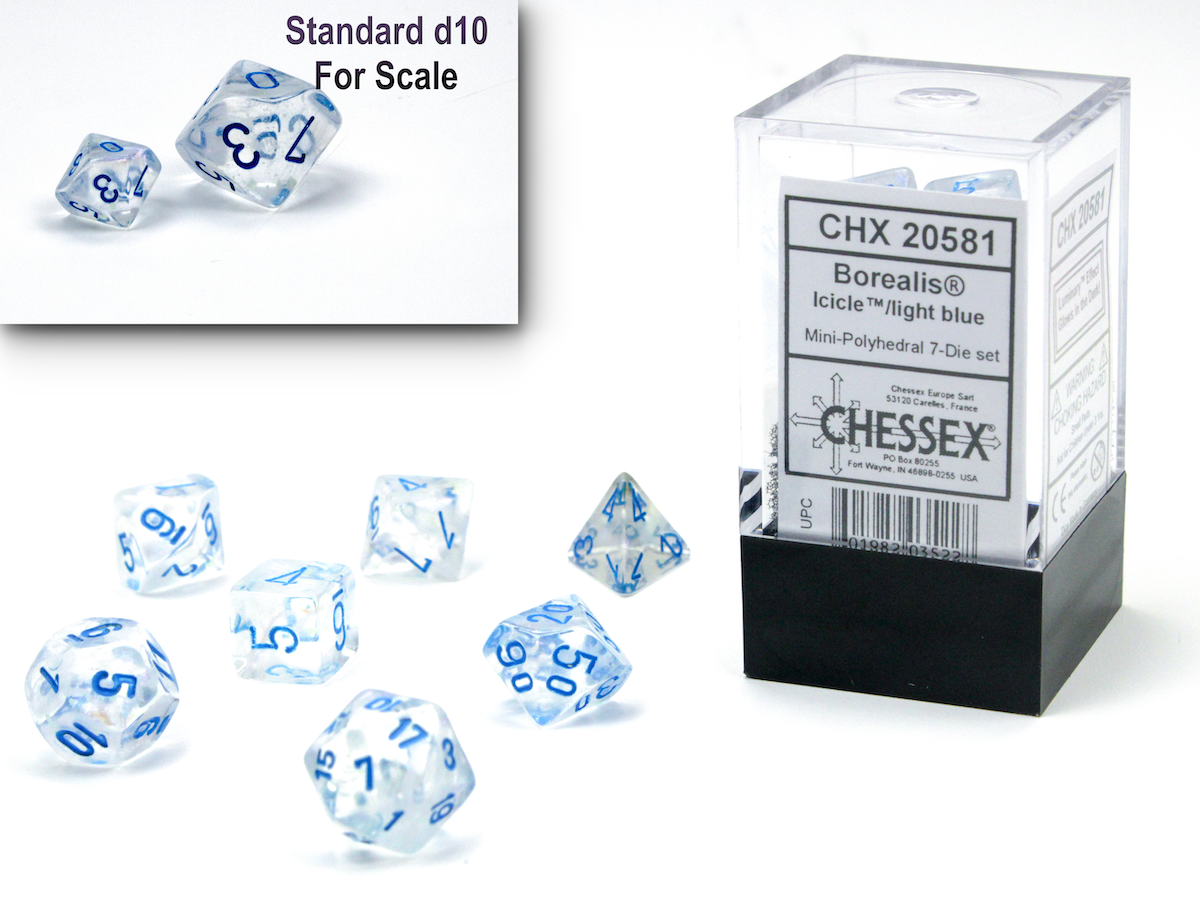 Mini-hedral Borealis Series 7DPoly Dice Set | Luminary Icicle