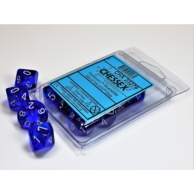 10D10 Translucent Dice Set | Blue