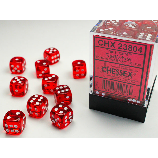 36D6 Translucent Dice Set | Red