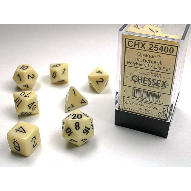 7DPoly Opaque Dice Set | Ivory