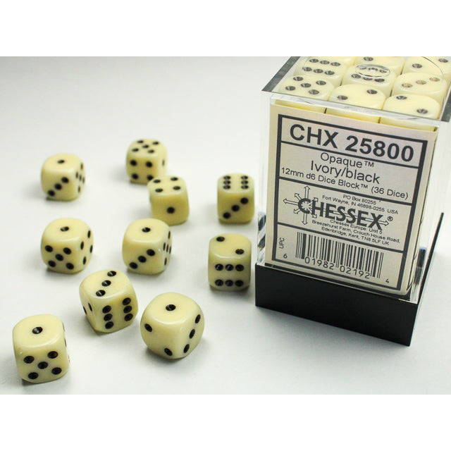 36D6 Opaque Dice Set | Ivory