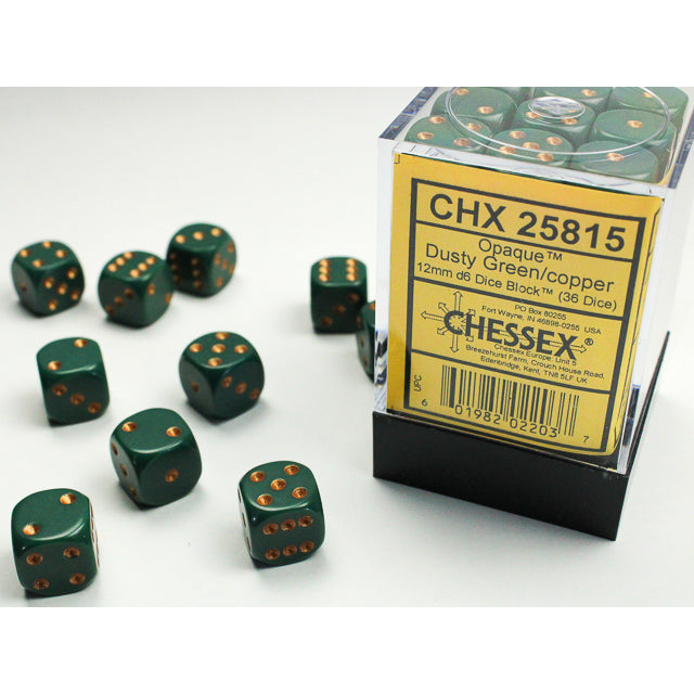 36D6 Opaque Dice Set | Dusty Green