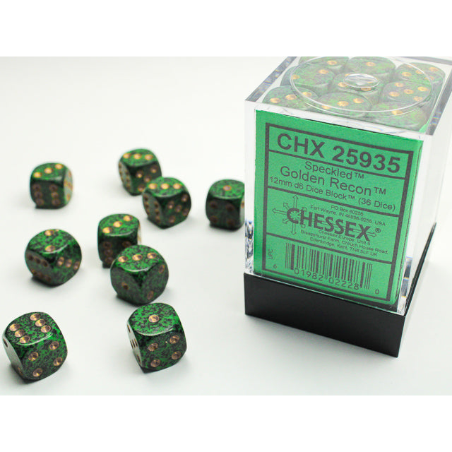 36D6 Speckled Series Dice Set | Golden Recon