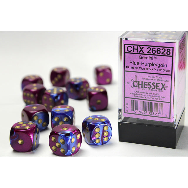 12D6 Gemini Series Dice Set | Blue & Purple